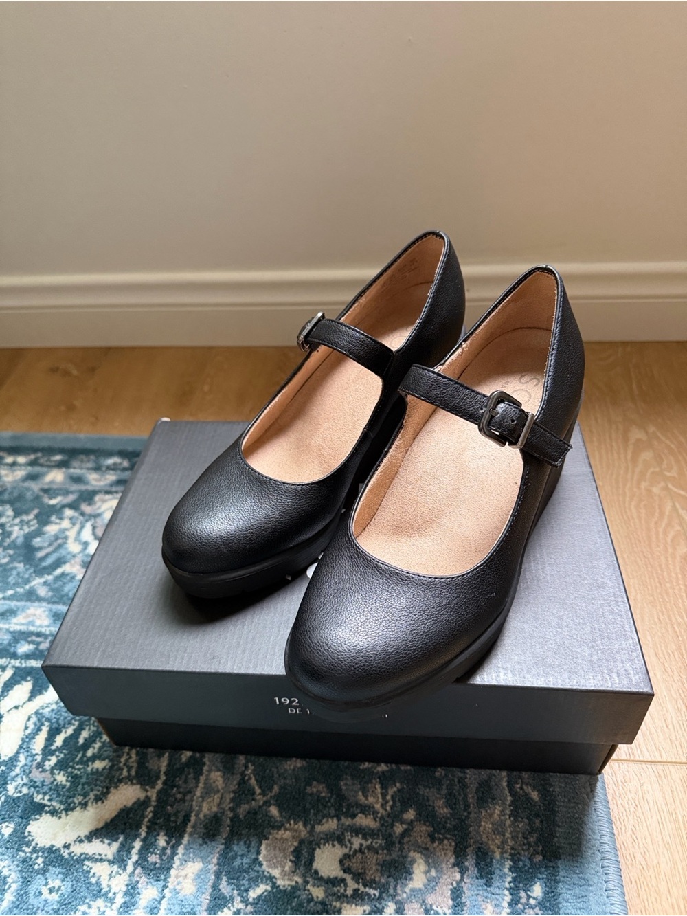 Naturalizer Black Mary Jane Heels with Adjustable Strap